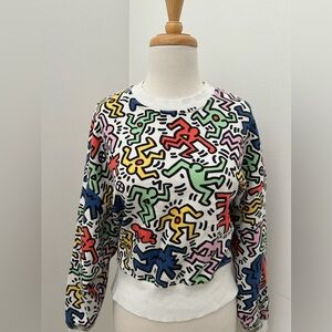 KEITH HARING CROPPED SWEATSHIRT